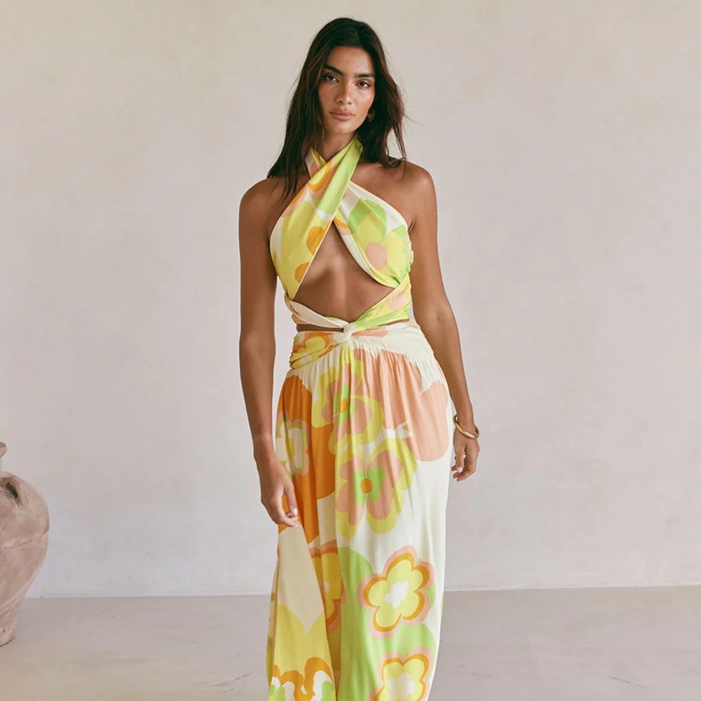 NWT! Sabo Skirt Jorah Floral Halter Maxi Dress